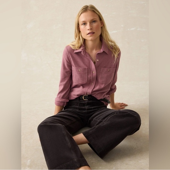 Faherty Women's Mauve Button Down Shirt - Picture 1 of 7